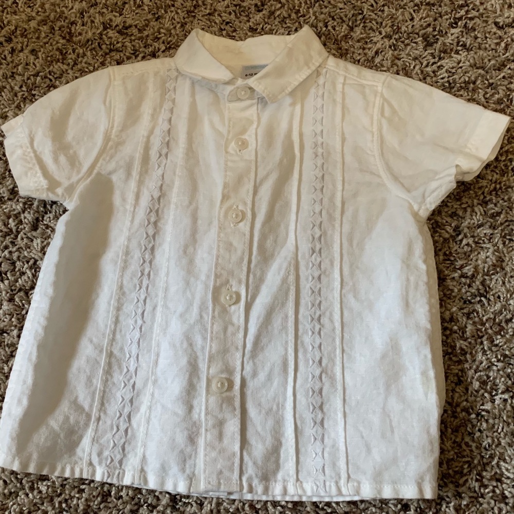 Infant boys linen button down